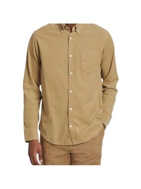 NNO7 No Nationality Leon 5723 Corduroy Button-Down Shirt Men's Khaki